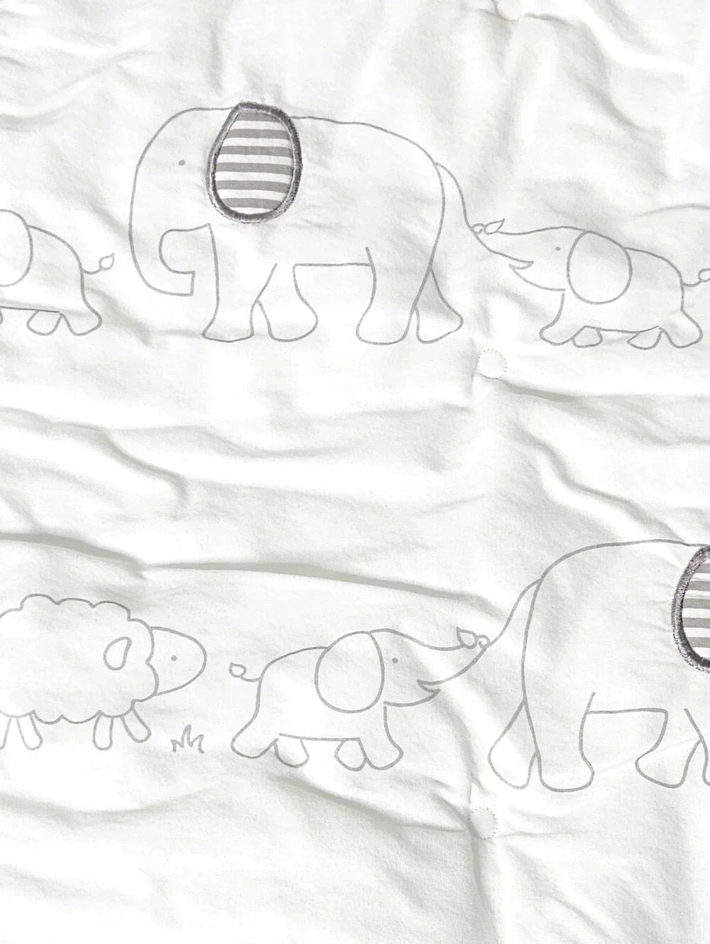 Cloud Island Baby Quilt Two By Two Animal Parade Grey & White Embroidered
